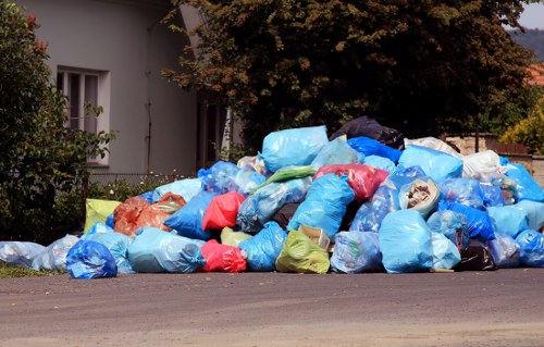 Community members participating in waste management program