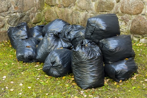 Satisfied customer with clean garden area