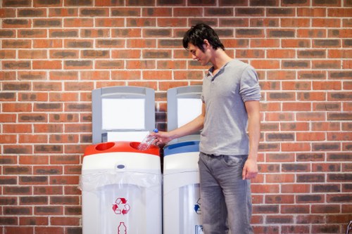 Eco-friendly recycling skip in Millbank